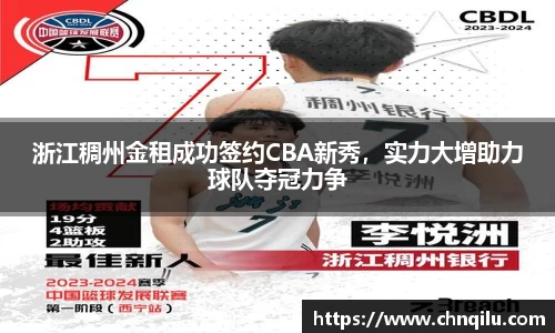 浙江稠州金租成功签约CBA新秀，实力大增助力球队夺冠力争