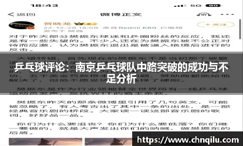 乒乓球评论：南京乒乓球队中路突破的成功与不足分析